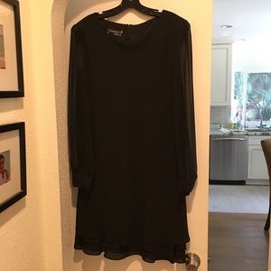 Classic sheer sleeve LBD little black dress